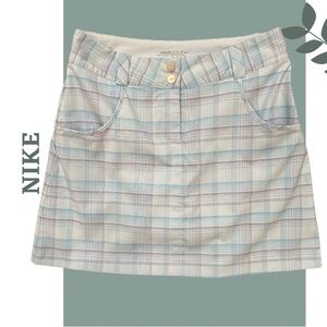 Nike Women's Plaid Skort Skirt Blue Purple Cream Golf Apparel Size 2